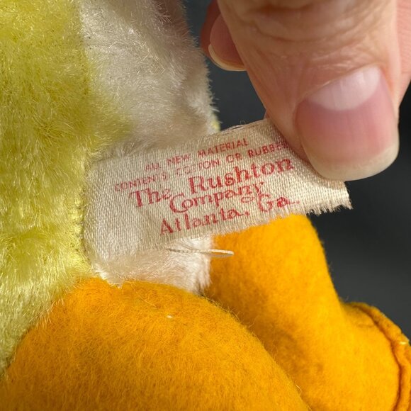 Vintage Rushton Rubber Face Duck Yellow Duckling Stuffed Animal Toy Kitschy READ - Picture 5 of 15